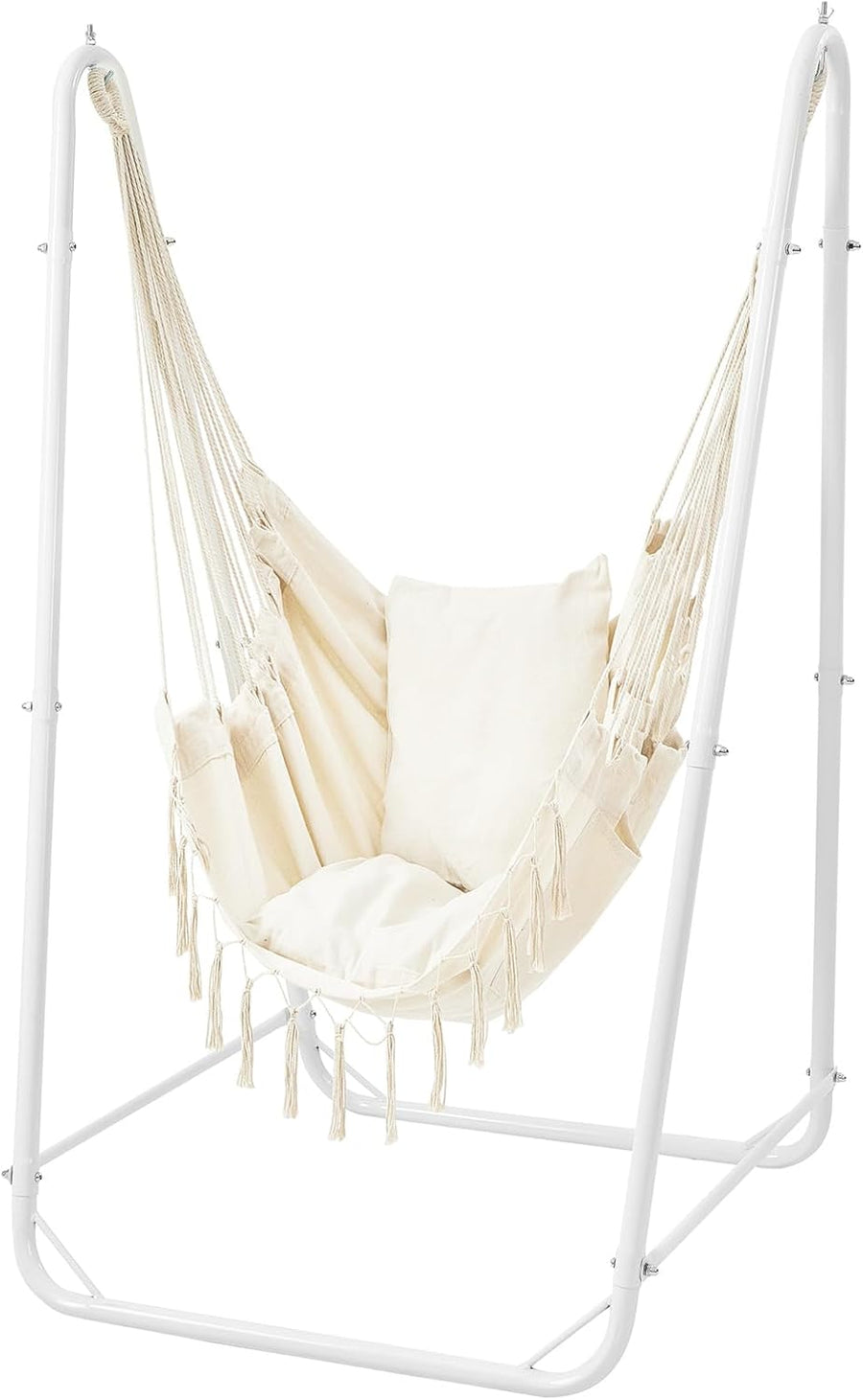 U Shaped Hammock Chair with Stand White