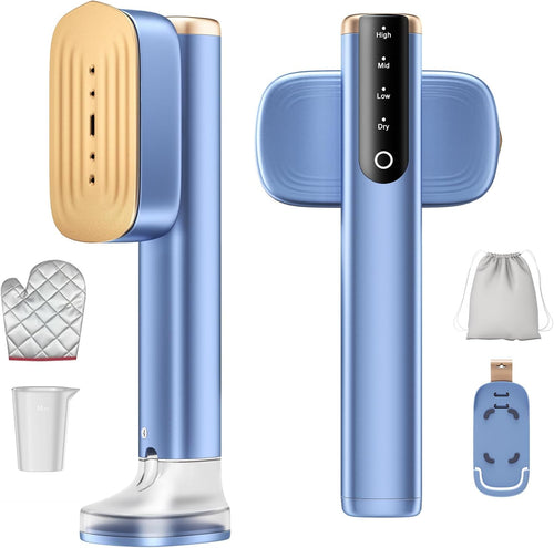 Handheld Garment Steamer 2in1 Fast Heat 15s Dual Tank Travel