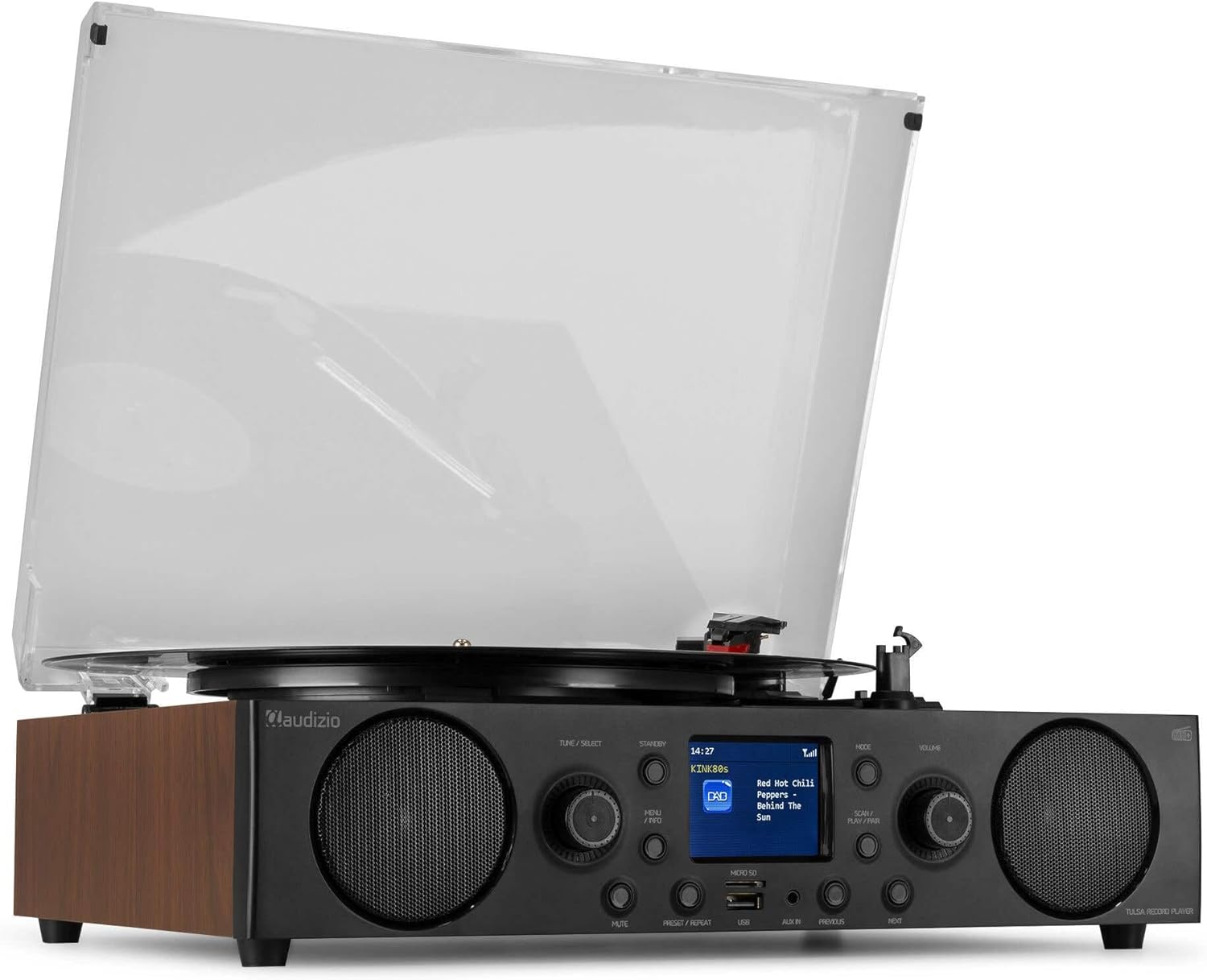 Retro Bluetooth Record Player DAB Radio USB Recording Brown