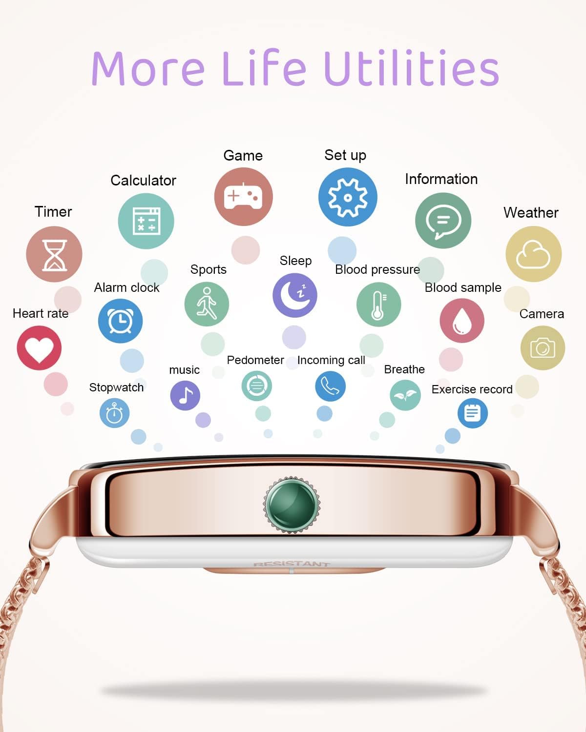 Smart Watch Fitness Tracker Heart Rate Sleep IP68
