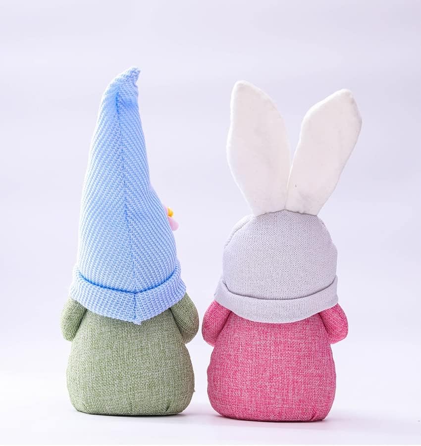 Easter Bunny Gnome Set Plush Rabbit Gonks Home Decor Gift