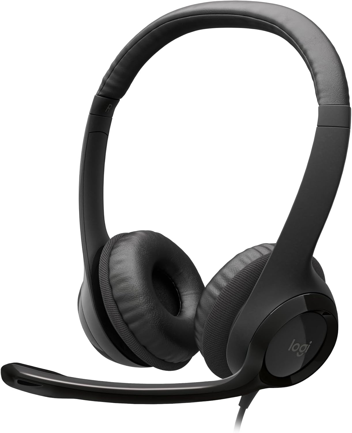 USB Wired Stereo Headset Noise Cancelling Mic In Line Control Black