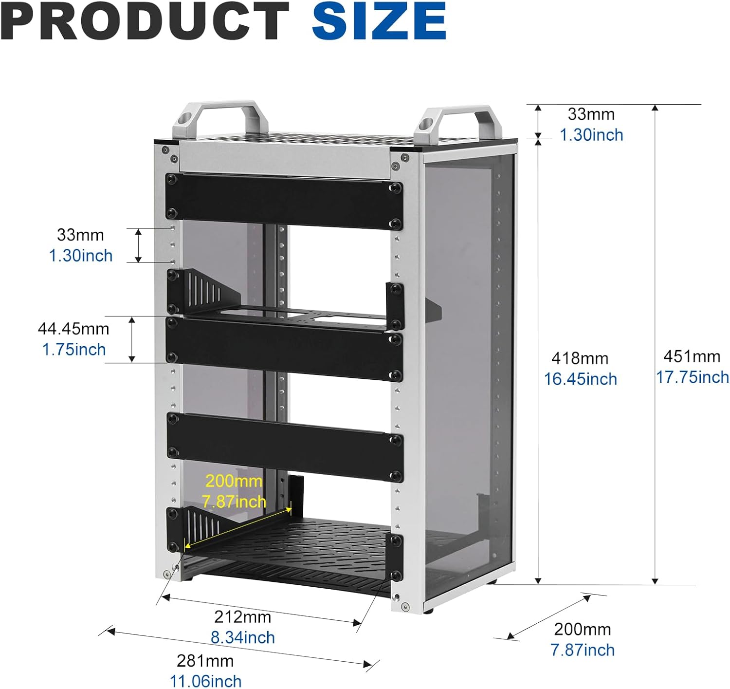 10 Inch 8U Mini Server Rack Cabinet Silver