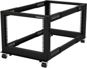 8U 4 Post Open Frame Server Rack Mobile Floor Mount