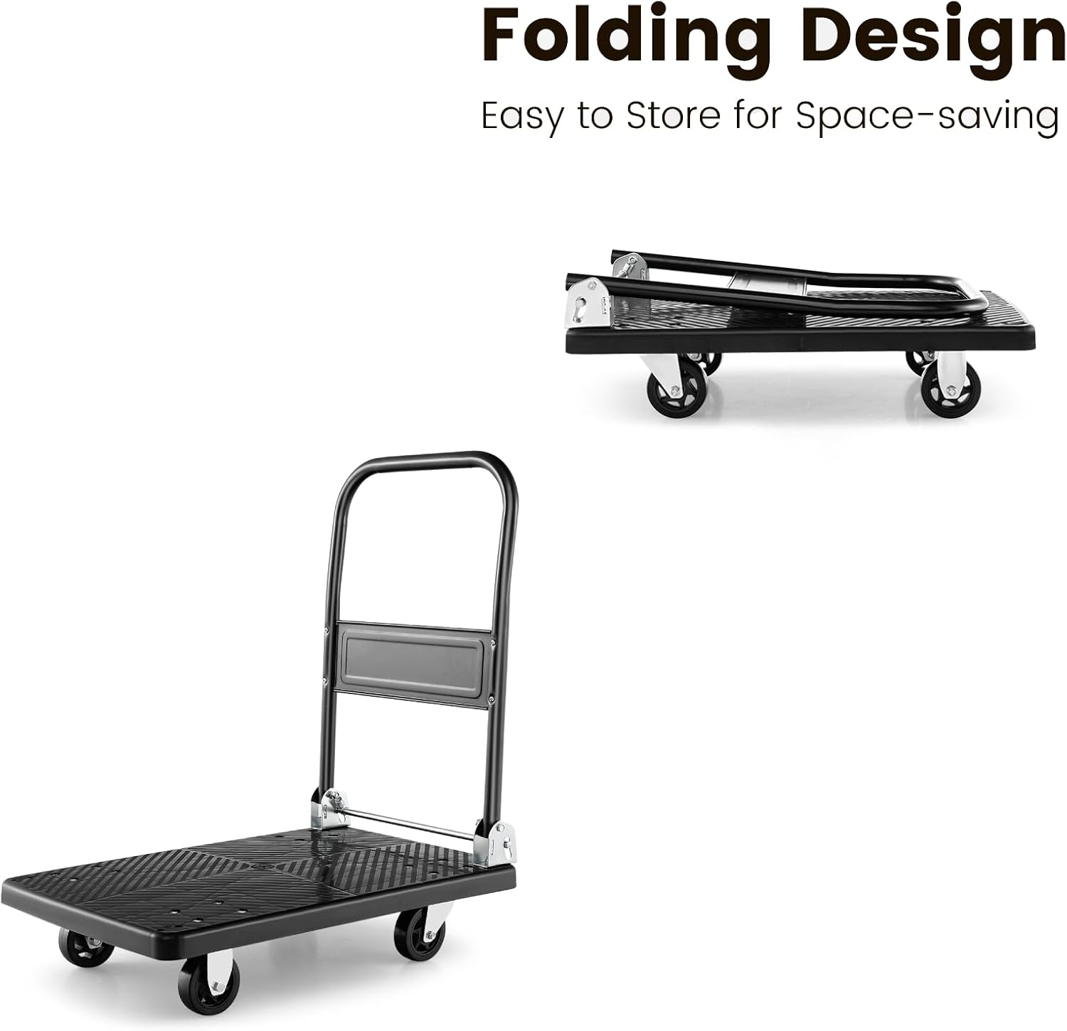 Heavy Duty Push Cart Dolly 200KG Folding Flatbed Truck