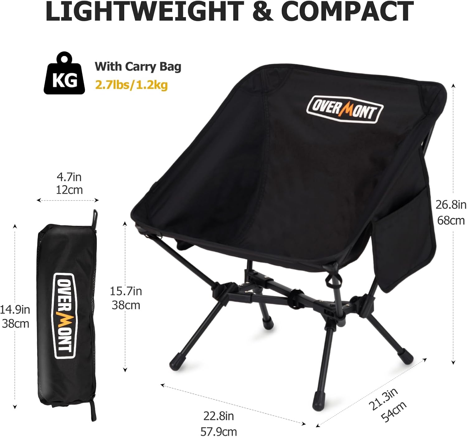 Ultralight Folding Camping Chair 150kg Portable Travel Seat