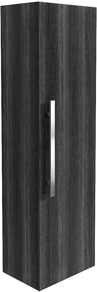 Grey Wall Mounted Tall Bathroom Storage Cabinet Soft Close