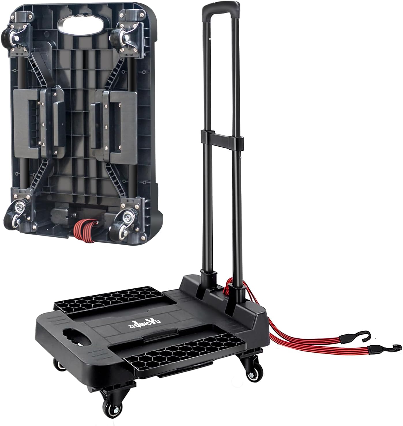 Heavy Duty Folding Hand Truck 100KG 4 Wheel Steel Cart