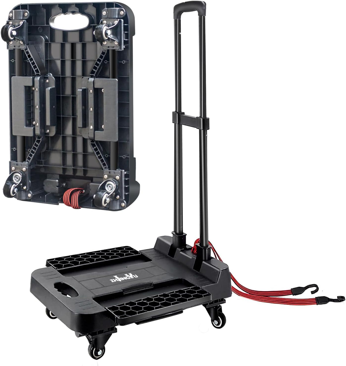Heavy Duty Folding Hand Truck 100KG 4 Wheel Steel Cart