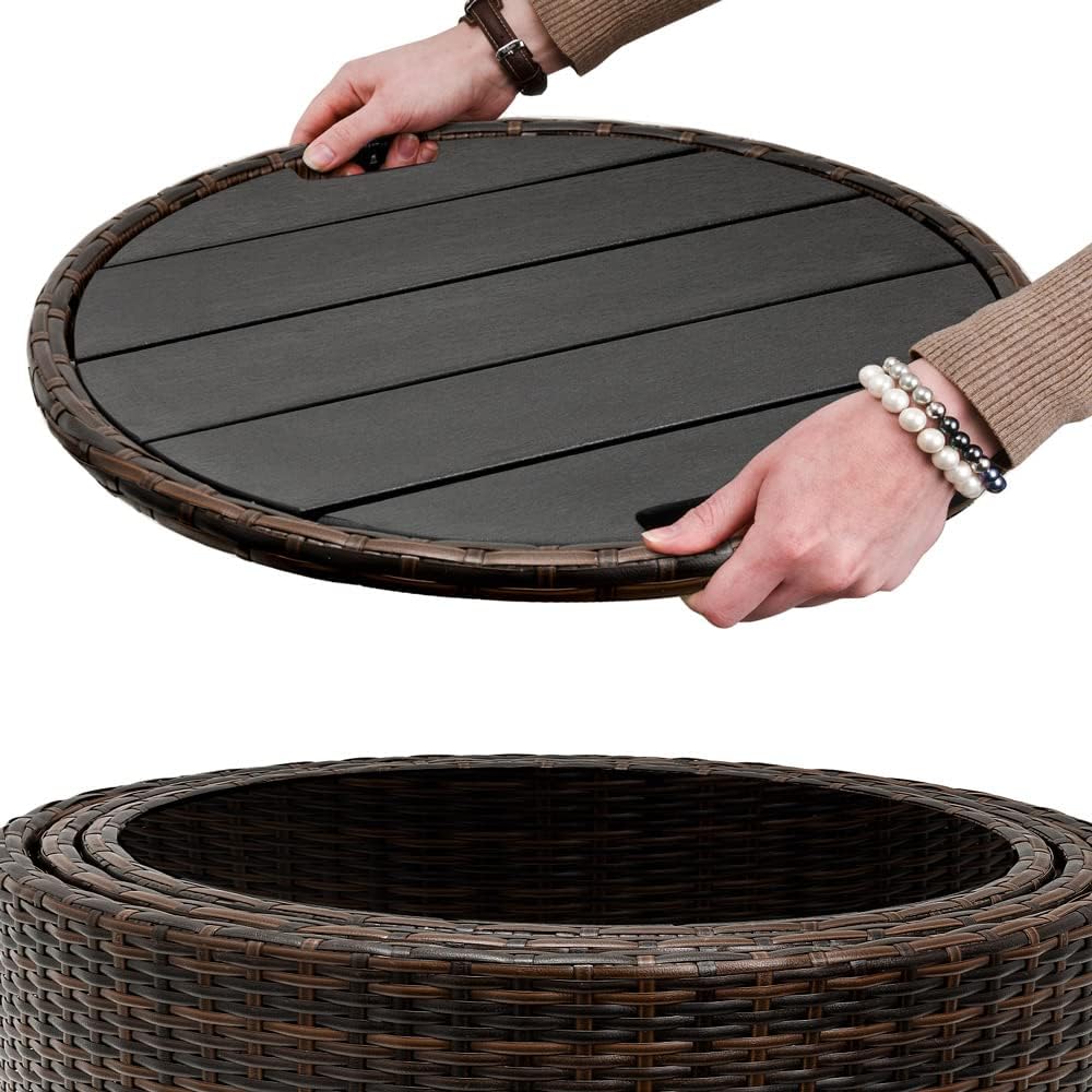 Garden Sun Island Lounger Set with Canopy Brown Cream