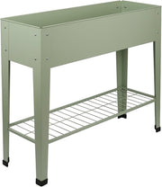 Raised Garden Bed with Legs Shelf Metal Planter Green 95cm