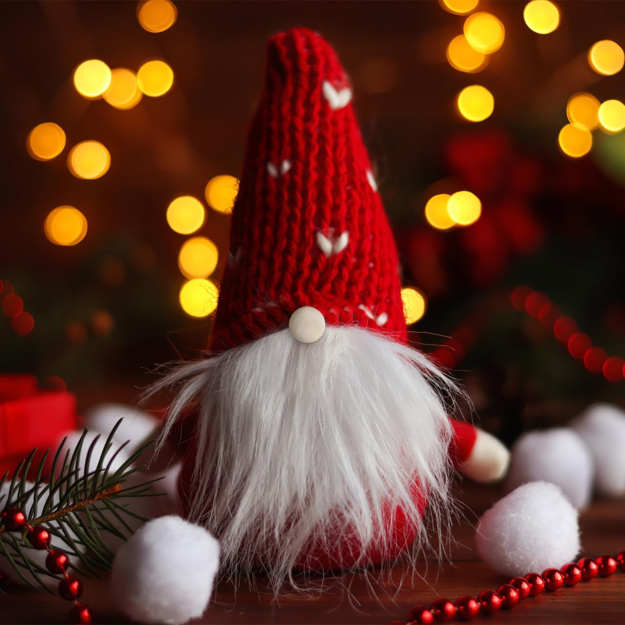 24PCS Gnome Beard Craft Kit Faux Fur DIY Christmas Set