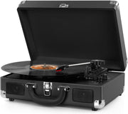 Portable Retro USB Turntable Record Player with Built-In Stereo Speakers