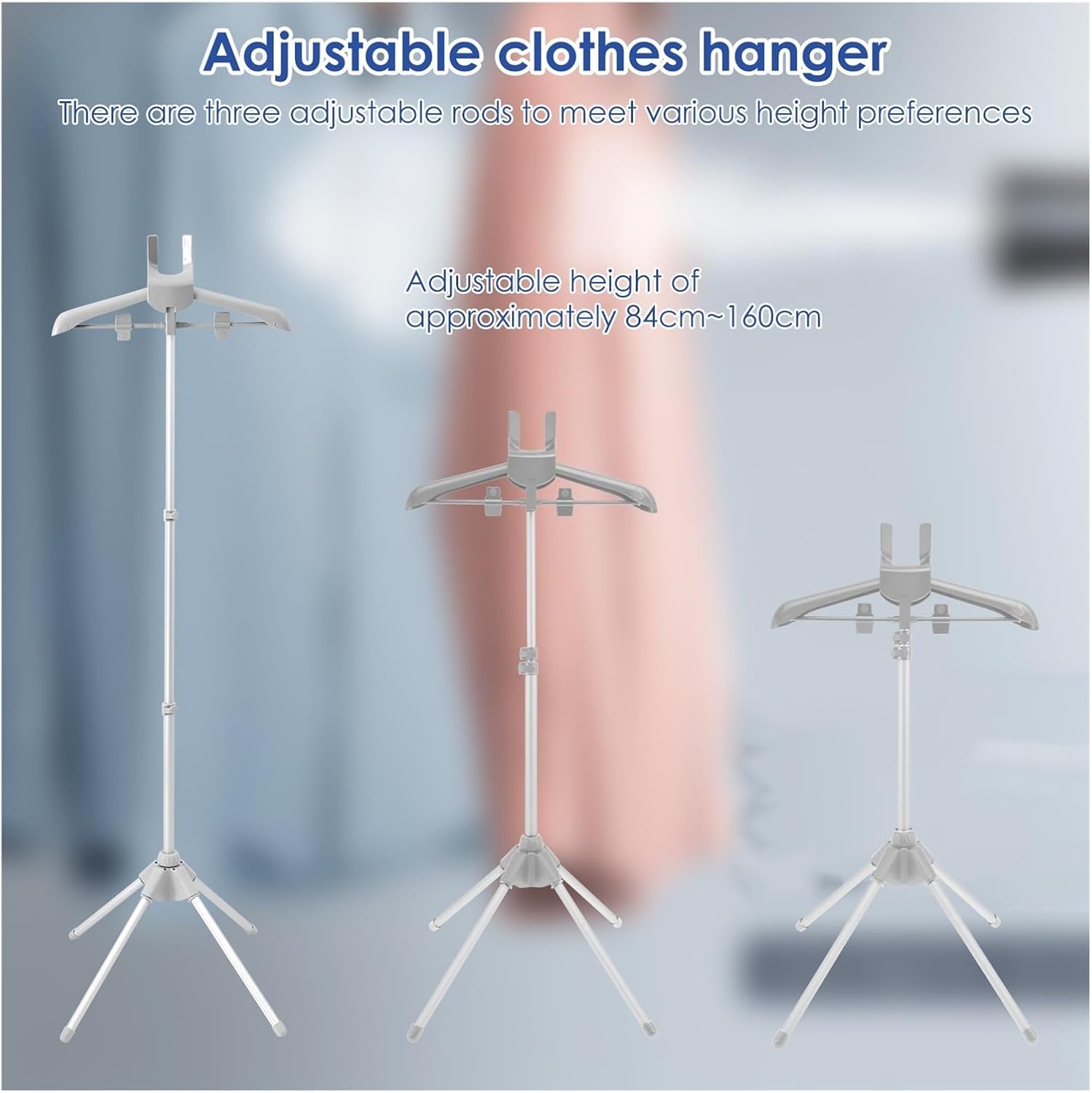 Portable Clothes Steamer Stand Adjustable Folding Garment Rack