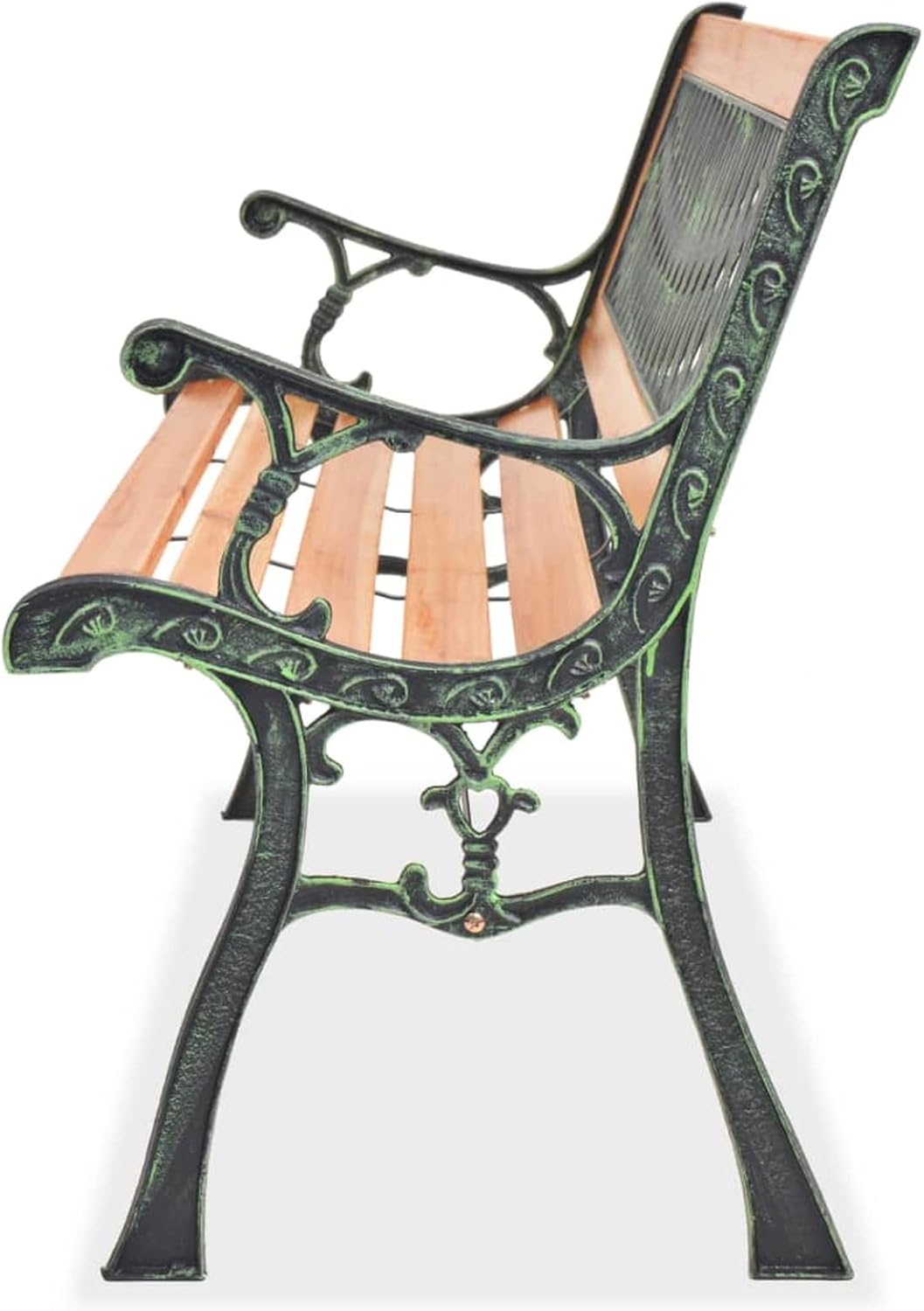 Wooden Garden Bench 122cm Outdoor Patio Seat Wrought Iron Frame