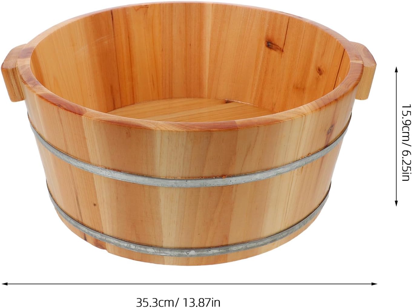 Wooden Foot Bath Basin Spa Pedicure Bucket Natural Wood Soak Tub