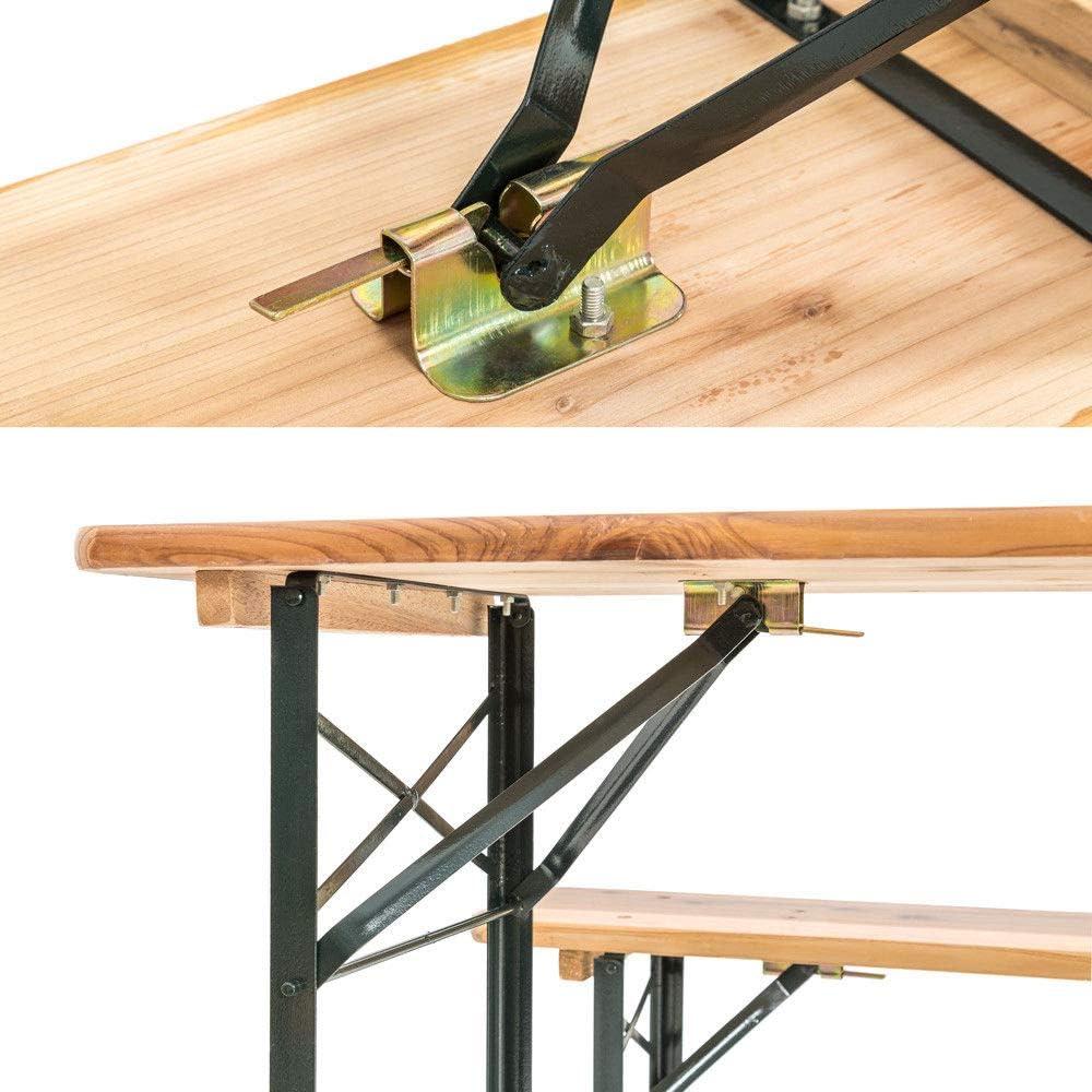 Folding Wooden Beer Table and Bench Set Portable Picnic