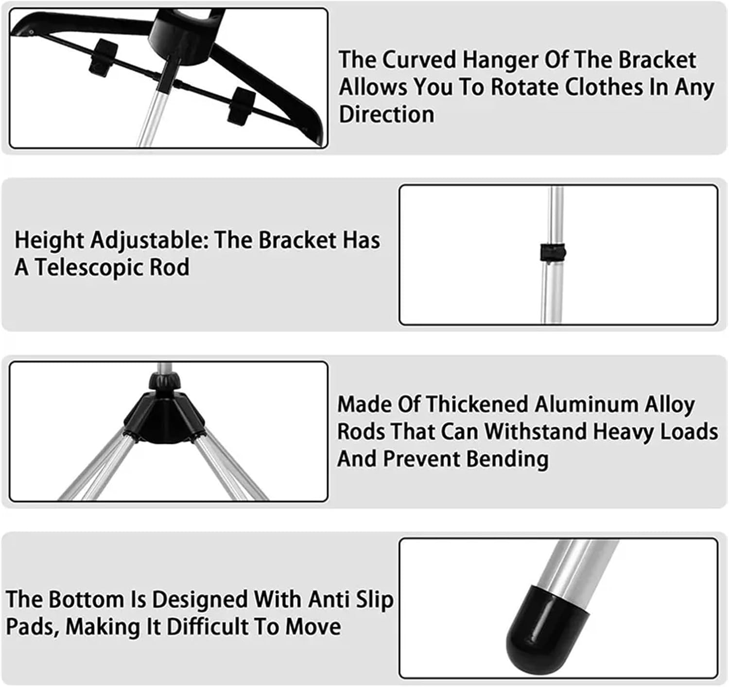 Adjustable Clothes Steamer Stand Foldable Garment Rack Hanging