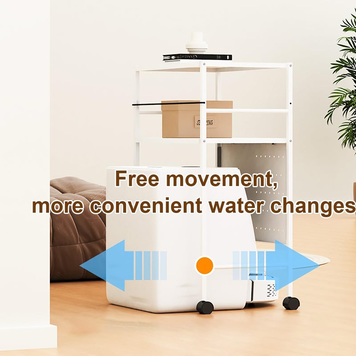 Robot Vacuum Storage Rack Mobile Cabinet Stand Adjustable Shelves