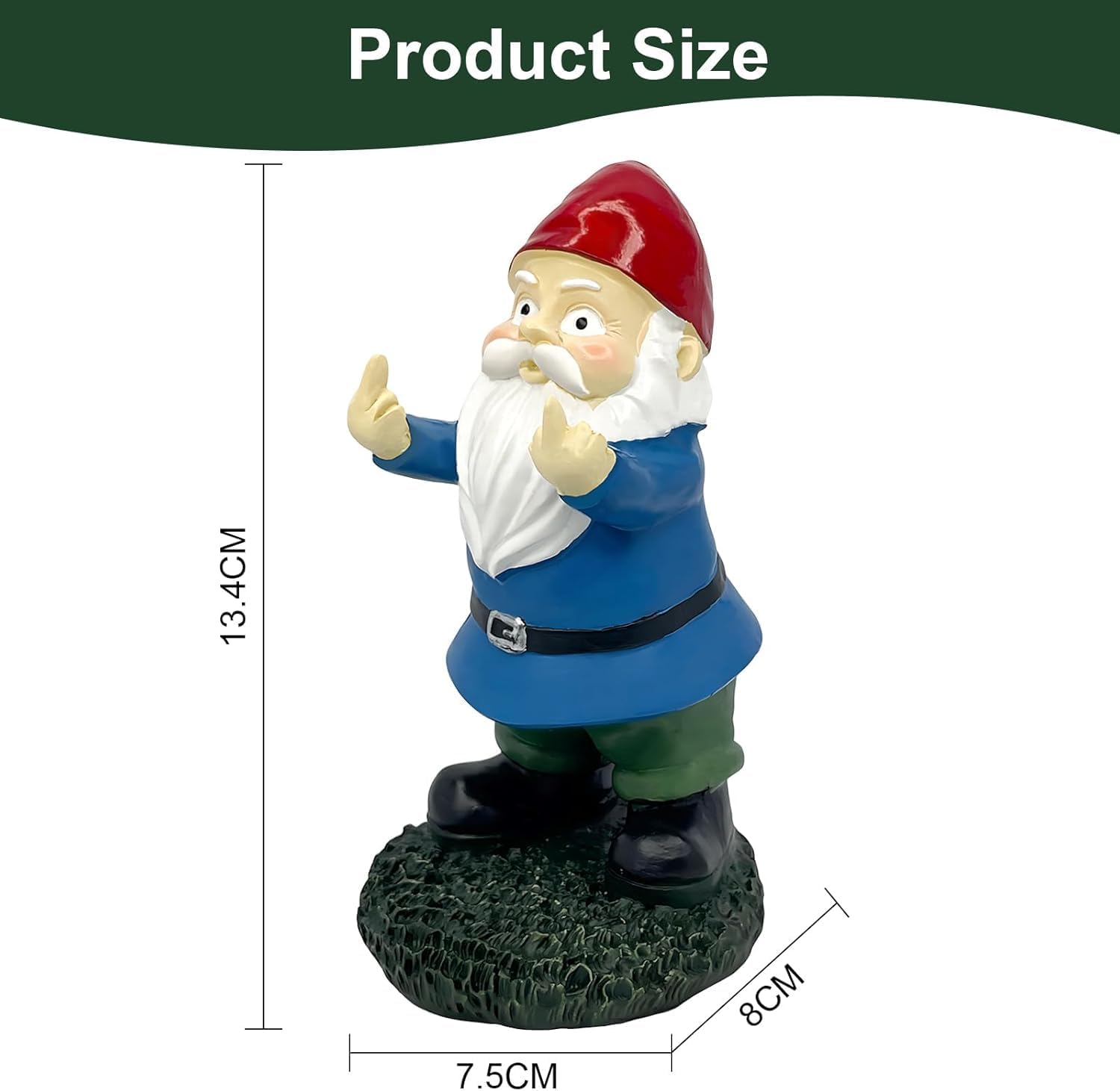 Funny Garden Gnome Statue Outdoor Naughty Ornament Resin 12cm