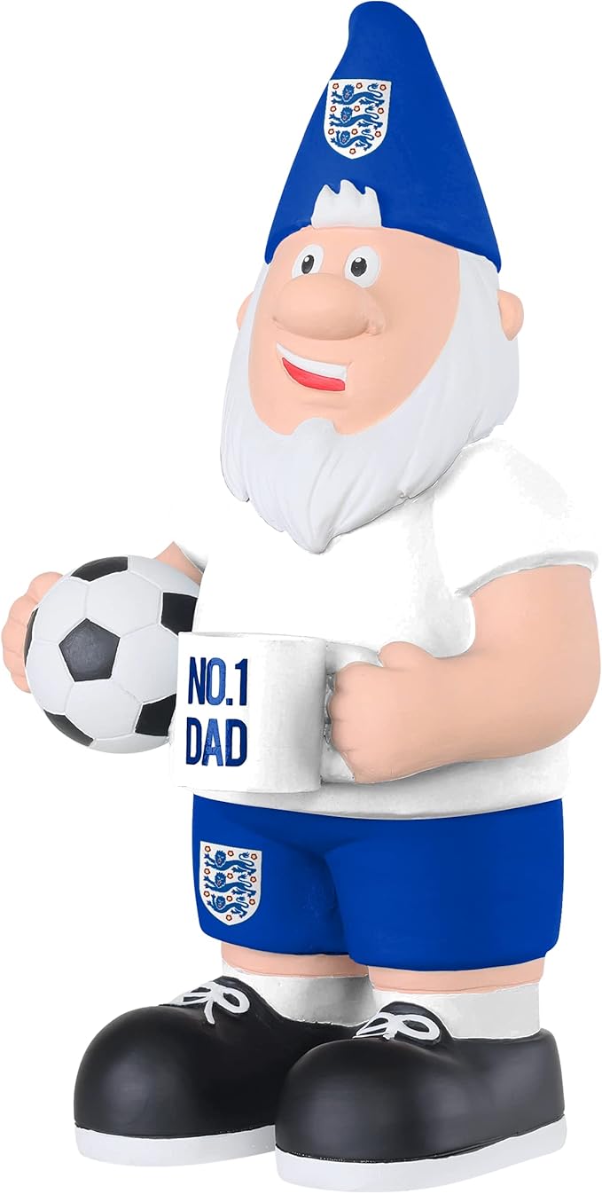 Football England Dad Gnome 25cm Hand Painted Garden Statue