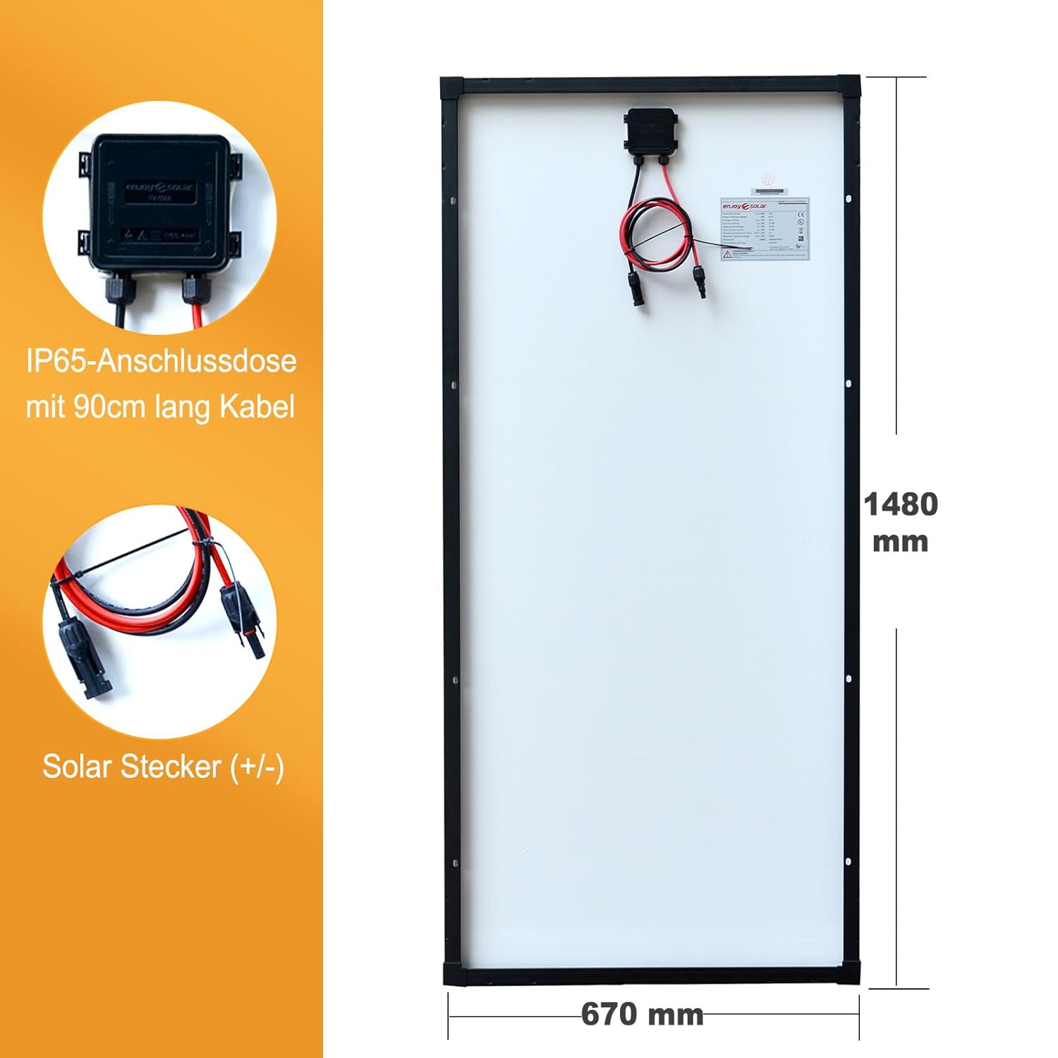 200W Monocrystalline Solar Panel PERC Cell Black Frame