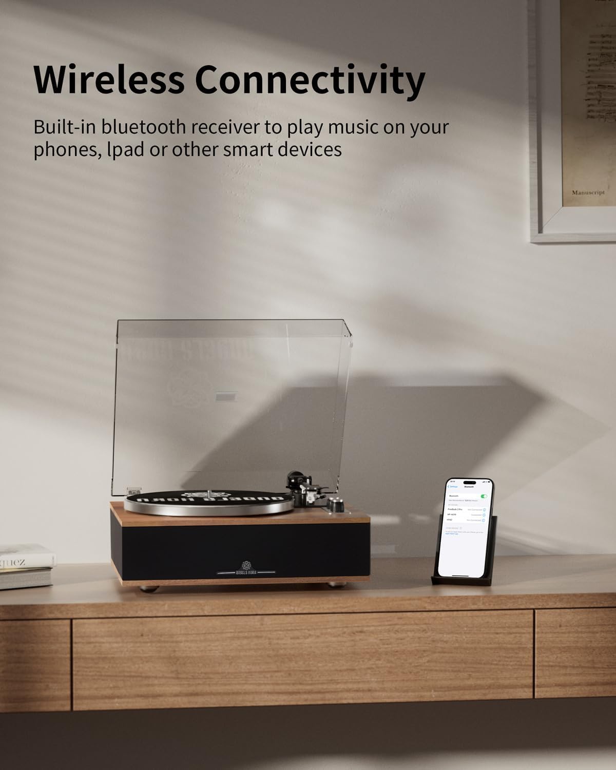 Bluetooth Vinyl Record Player with Built In Speakers