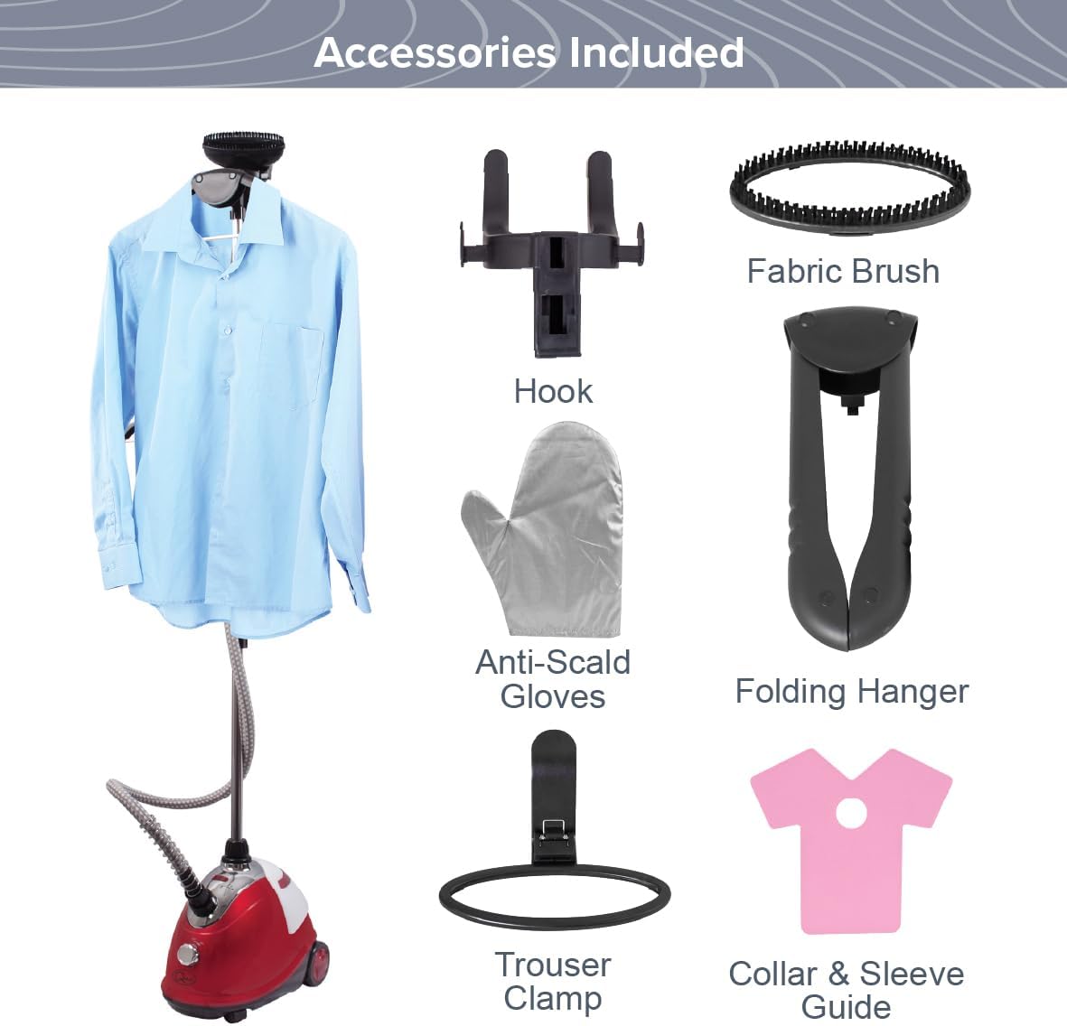 Upright Garment Steamer 1800W Clothes Fabric Steamer 1.8L Tank