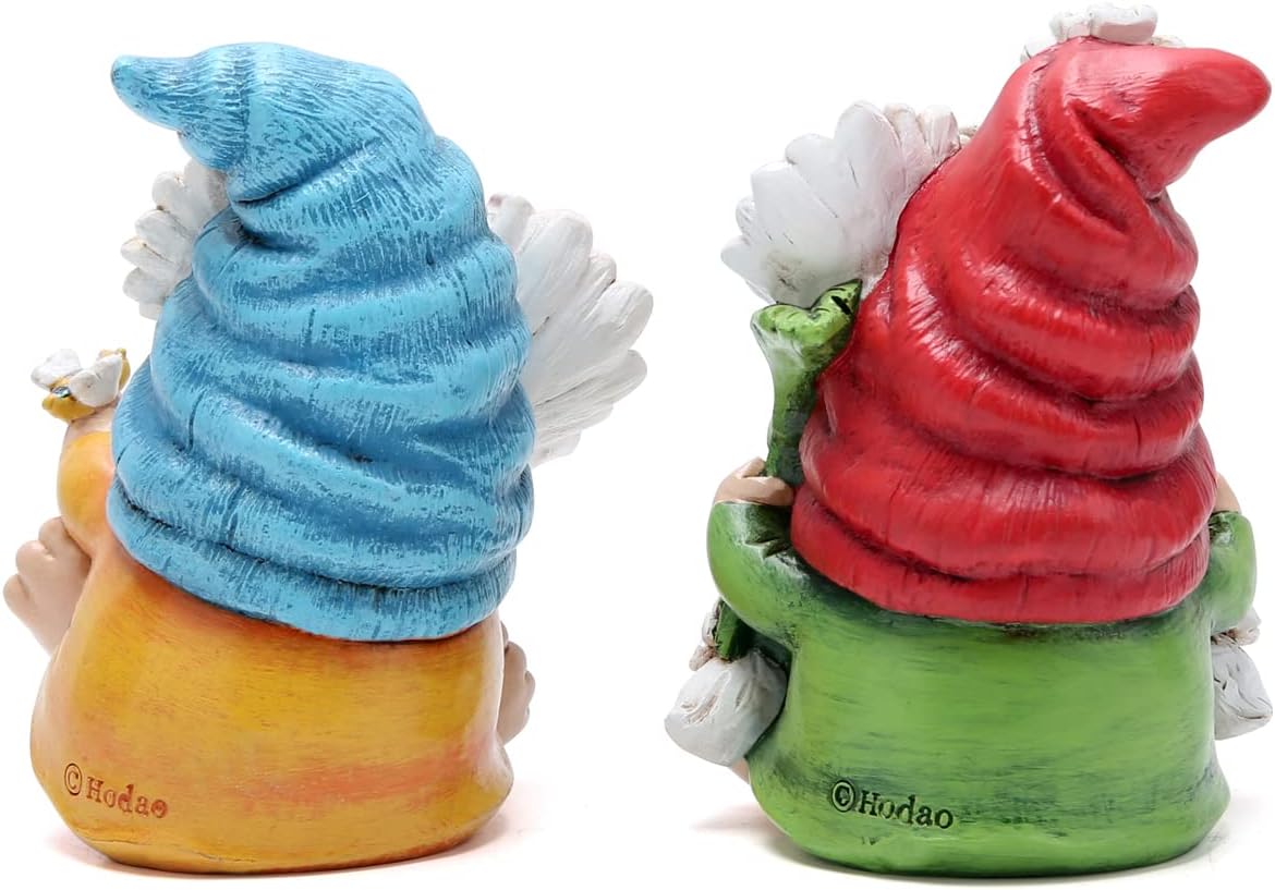 2PCS Spring Flower Gnome Decor Easter Resin Figurines Shelf