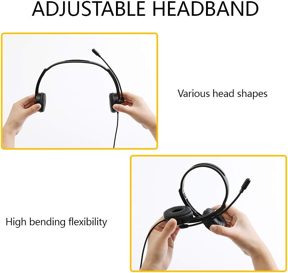 USB Wired Headset With Noise Cancelling Mic Stereo PC