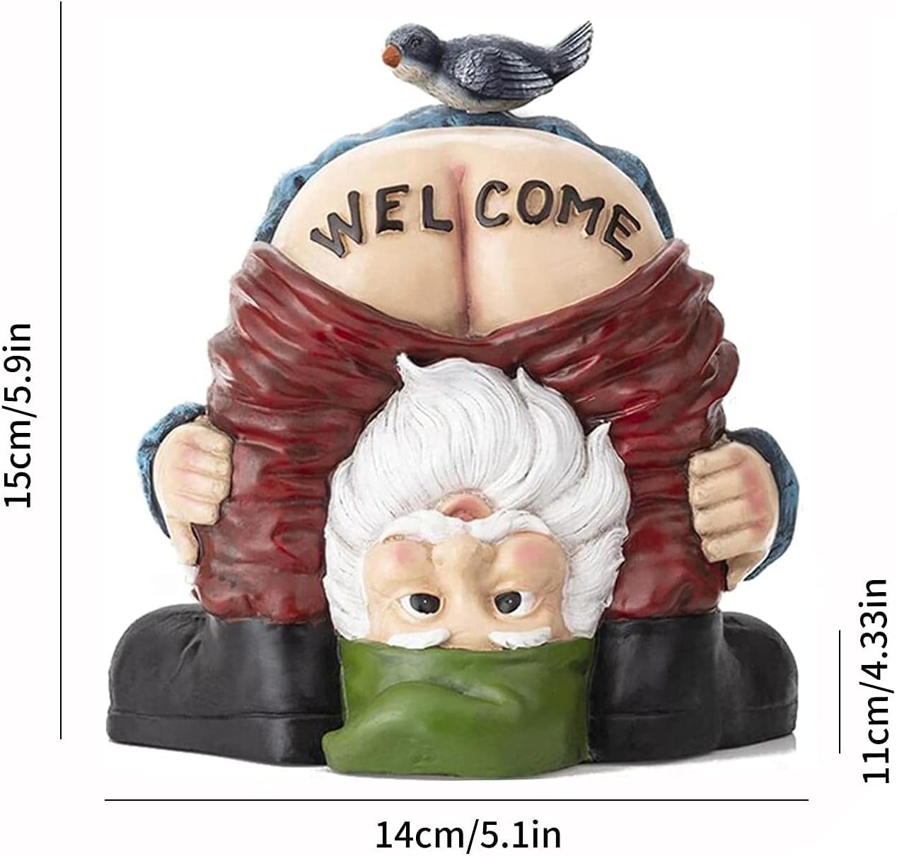 Welcome Garden Gnome Statue Funny Resin Outdoor Lawn Decor