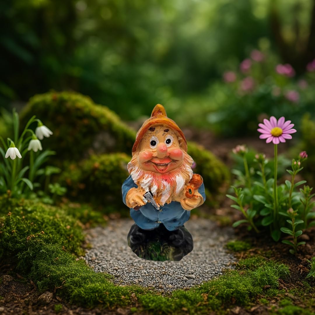 6Pcs Mini Garden Gnomes Resin 10cm Fairy Outdoor Decor Set