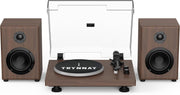 Bluetooth Vinyl Turntable Record Player 33/45 RPM Wood Speakers