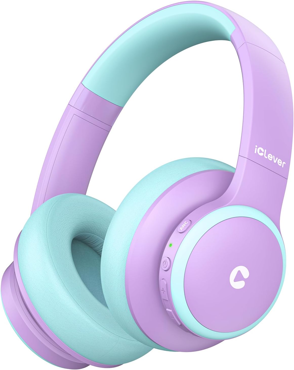 Kids Bluetooth ANC Headphones Safe Volume 60 Hour Battery Purple