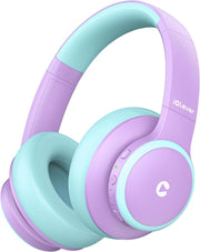 Kids Bluetooth ANC Headphones Safe Volume 60 Hour Battery Purple