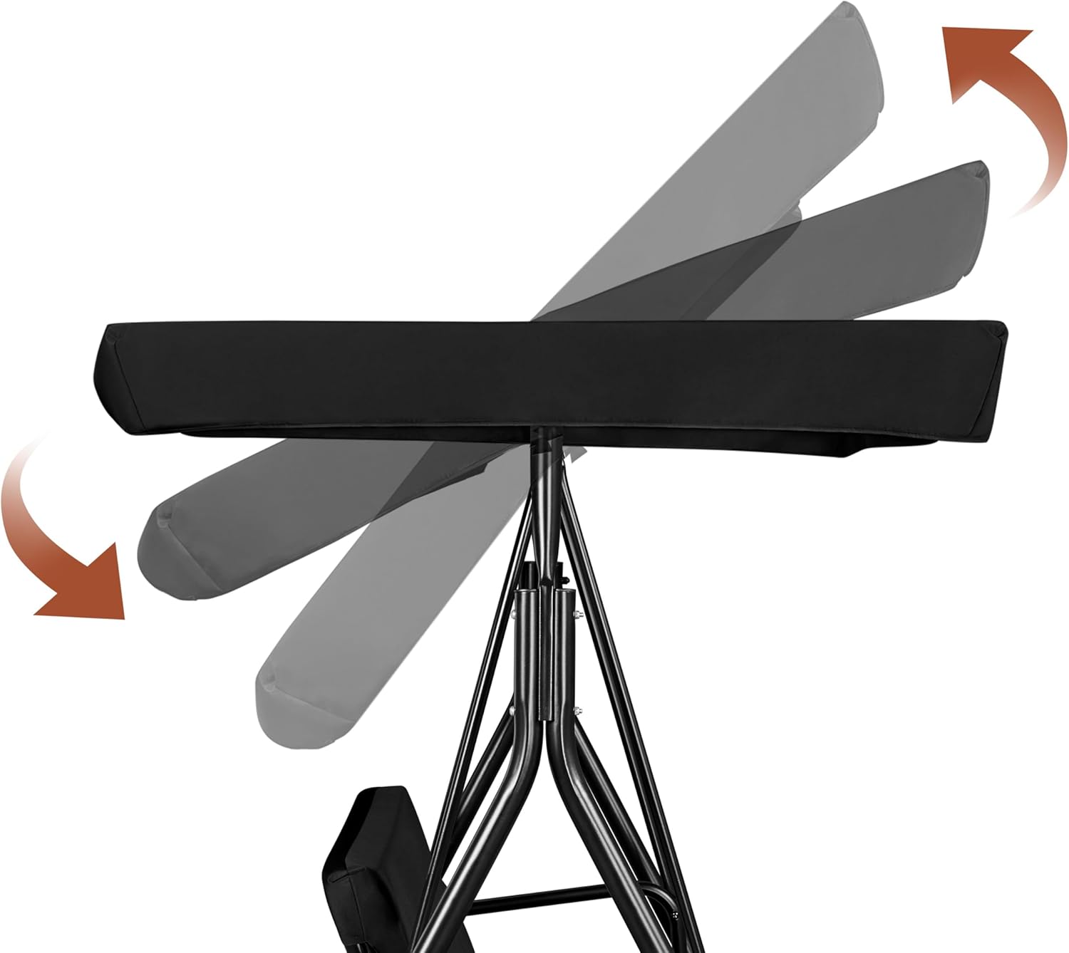 3 Seater Patio Swing Chair Canopy Cushion Black