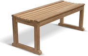 Teak Backless Garden Bench 2 Seater Outdoor Patio Seat 120cm