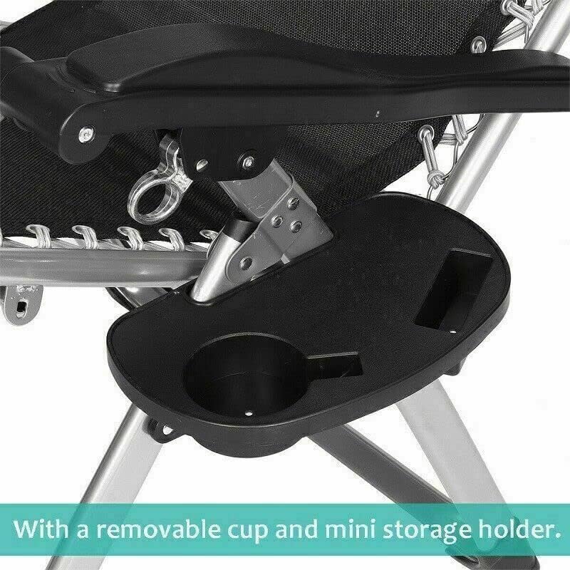 Zero Gravity Reclining Chair Folding Sun Lounger Black 200KG