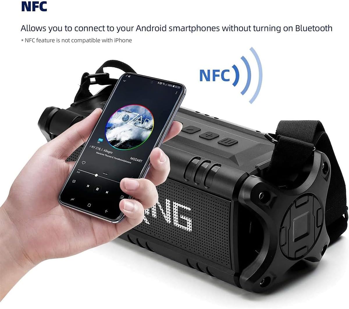 90W Portable Bluetooth Speaker Waterproof Bass 40H NFC TWS