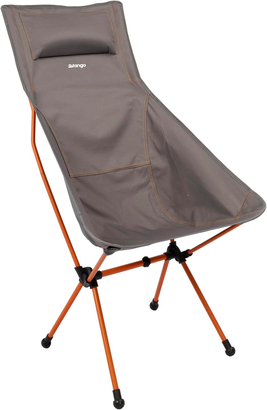Tall Foldable Camping Chair Compact High Back Grey