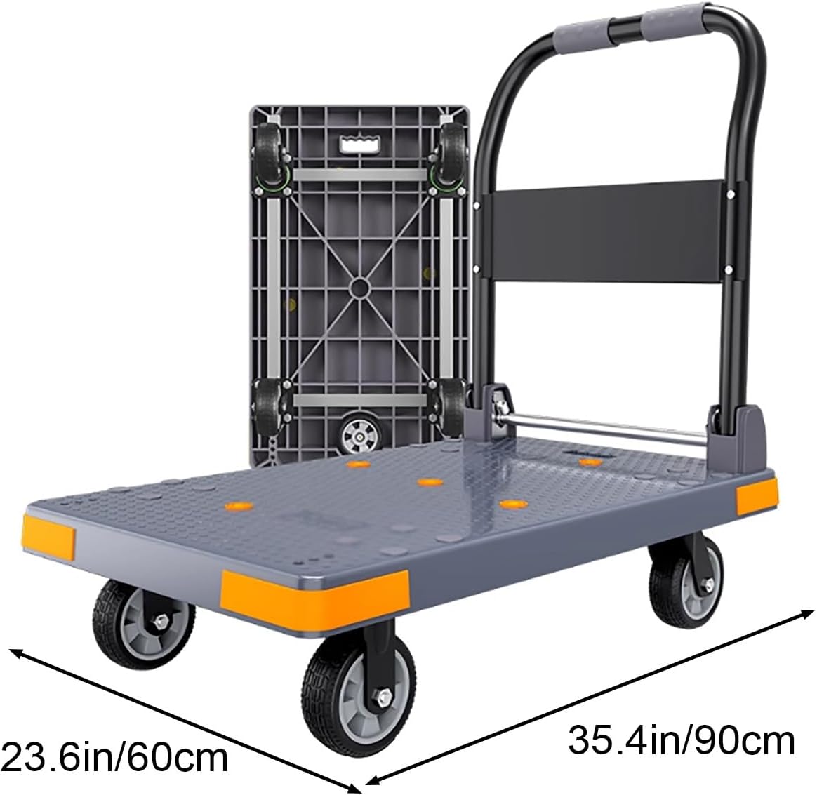990LB Foldable Platform Truck Flatbed Cart Grey