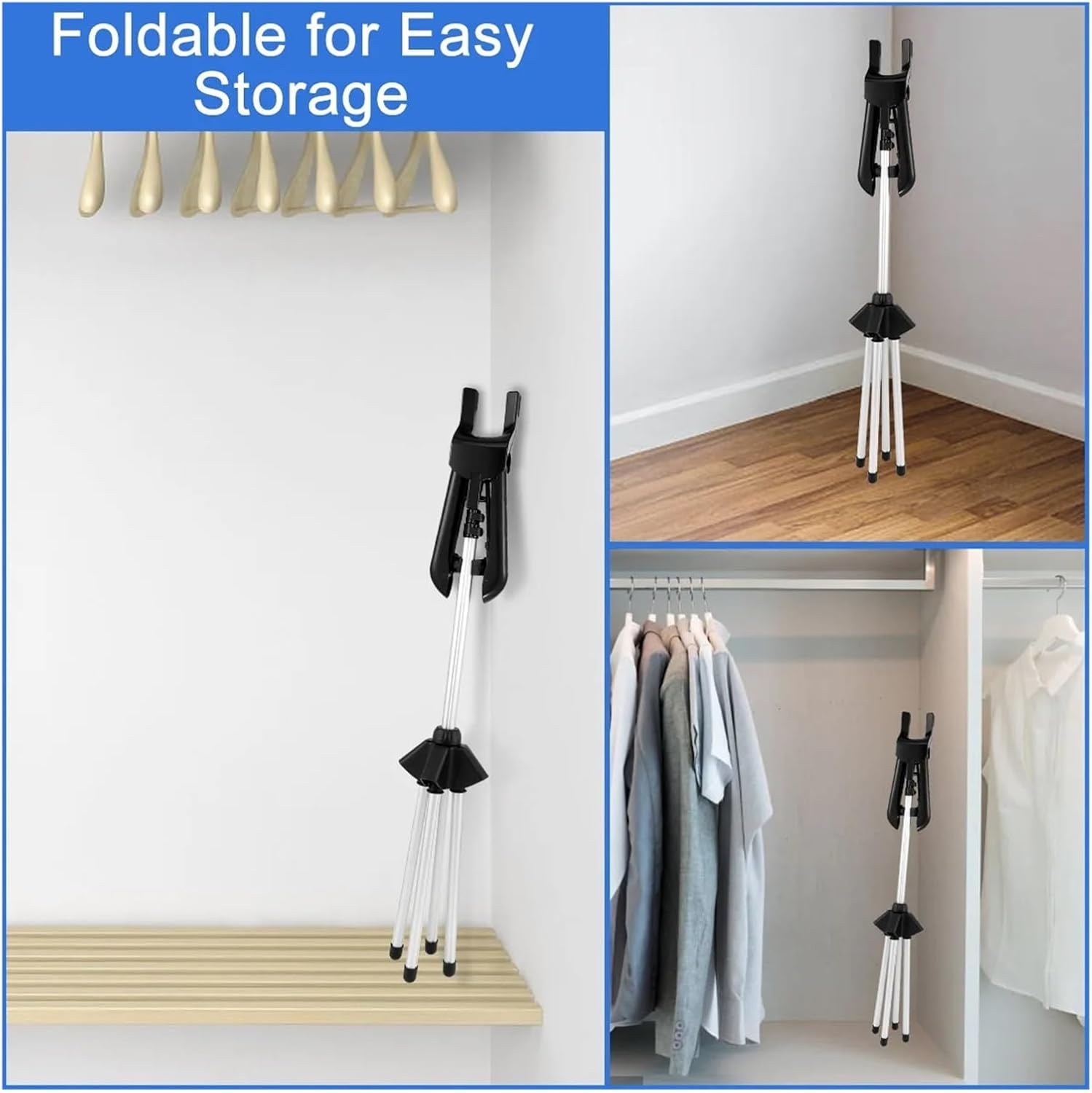 Clothes Steamer Stand Foldable Rack with Ironing Board Adjustable