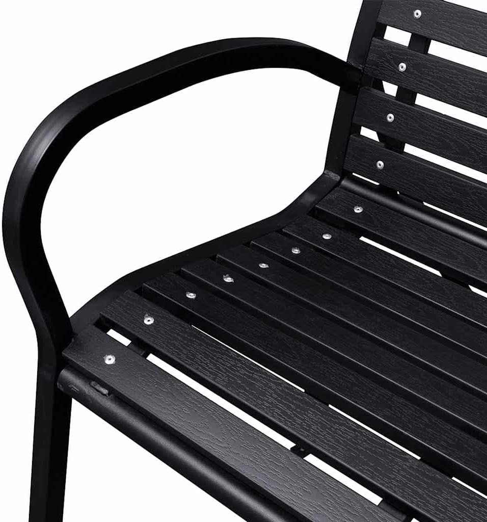 3 Seater Outdoor Garden Bench Steel Frame WPC Patio Seat