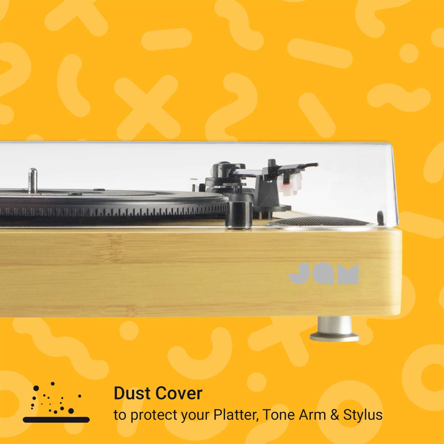 Vinyl Record Player Turntable with Built-In Stereo Speakers, USB & RCA Output