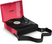 Pink Portable Bluetooth Record Player Rechargeable