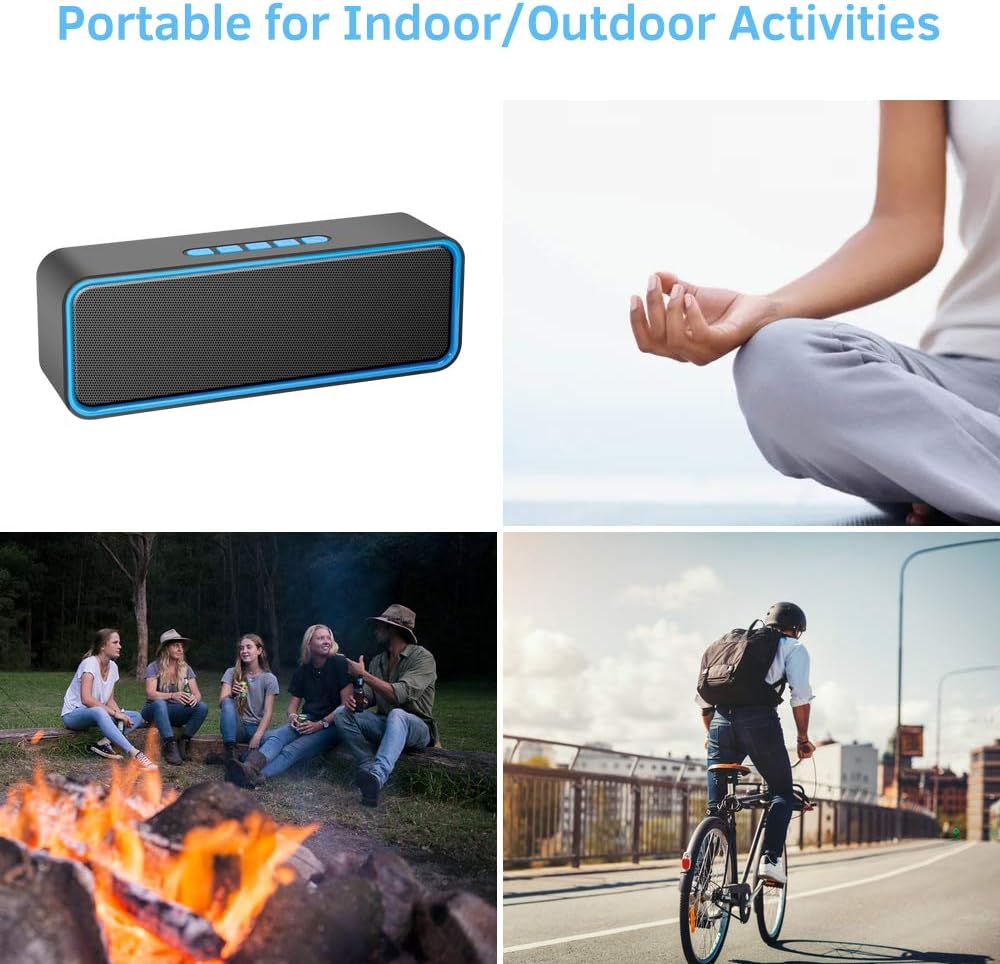 Portable Bluetooth Speaker 15W Stereo Bass 12H Battery