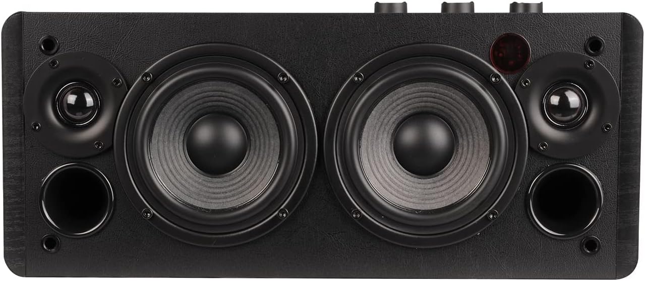 Bluetooth Stereo Speakers 70W RMS Wooden Bookshelf Audio System