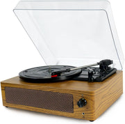 Bluetooth Vinyl Record Player Turntable 3-Speed with Built-in Speakers