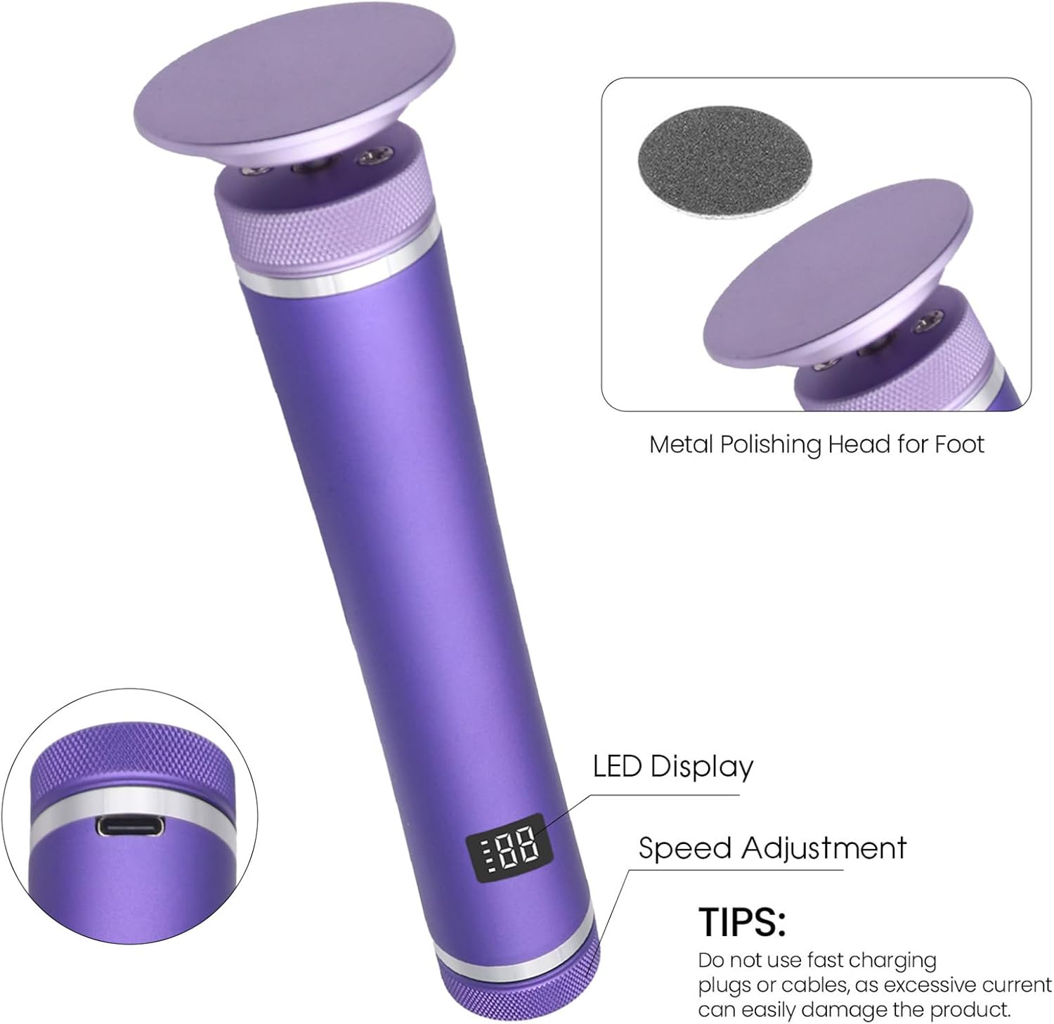 Electric Callus Remover Rechargeable 12 Speed Foot Grinder Kit