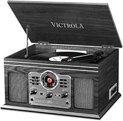 6 in 1 Wood Record Player Bluetooth CD Cassette Graphite